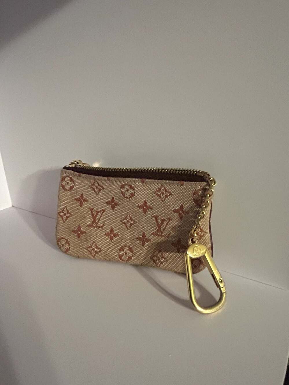Louis Vuitton Monogram Mini Lin Pochette Cles Key Pouch